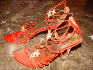 босоножка алые на шнуровке,  р.37 #334057