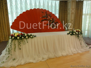 Оформление свадьбы, юбилея, конференции, коропратива живыми цветами,  ткан #315425