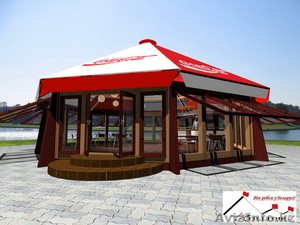 многофункциональные,  ресторанные и торговые павильоны из клееного бруса #465568