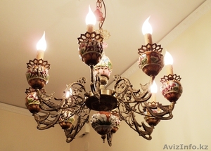 Люстра с майоликой  Каподимонте,  8 светильников #493219