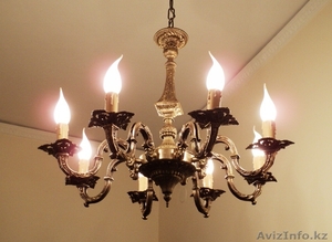 Антикварная итальянская бронзовая люстра #493213