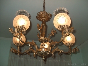 Бронзовая люстра с драконами,  5 светильников #493227