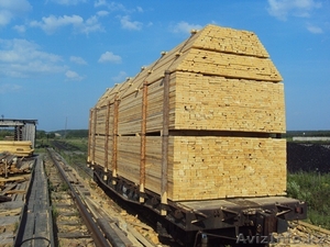 Продажа доски обрезной,  бруса в вагонном обьеме на экспорт из Росиии #516363