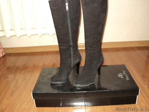 сапоги кожа осень-весна,  замшевая кожа #665625