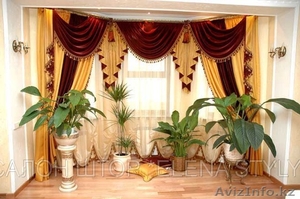 Пошив штор.Римские.Ролл-шторы.Жалюзи.Карнизы.Текстиль для дома и ресторанов. #712377