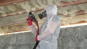 Утепление методом напыления /цена: 3400 тг за кв.м толщиной 3 см #729381