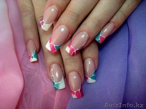 Наращивание ногтей(гель.акрил) от 2500тенге. Маникюр от 500 тенге #746886