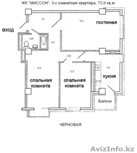 3-ком	$111.000 ЖК Мисон,  пр.Сарайшык,  Левый берег,  	2012г. #753697