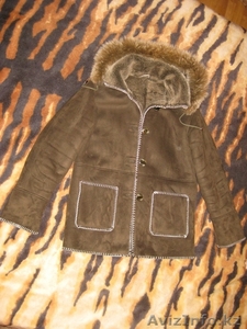 Продам  дублёнку на капюшоне мех кролик #807352