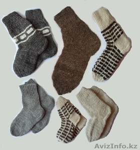 Носки шерстяные,  связаные на спицах. Костанай. #808555