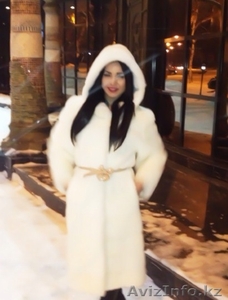 Норковая белая шуба 44-46 #839762