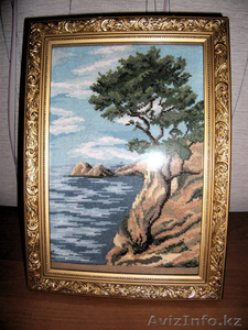 ручная вышивка крестиком картина в рамке #852471