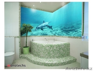 Укладка кафеля  и жидкие обои.  #878288