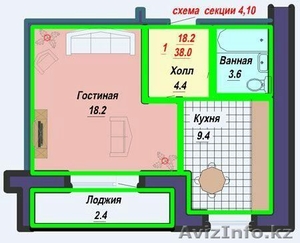 1-комнатная квартира в мкр.Лесная поляна #912678