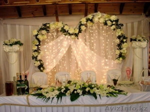 Украшение залов для торжеств и праздников цветами. Свадебные букеты. #943507