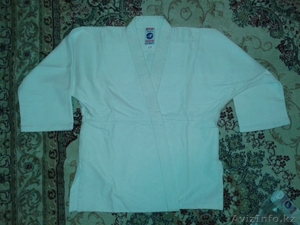 Кимоно для дзюдо белое и синие. Бесплатная доставка. Гарантия 2 месяца. #954391