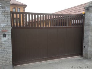 Ворота откатные из сандвич-панелей. #960949