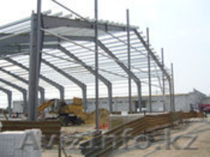 ангар быстровозводимый однопролетная шириной до 36м,  многопролетная рама из свар #972868