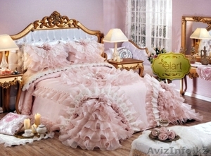 Наборы покрывал и постельного белья для спальной комнаты класса люкс (турция) #1005670