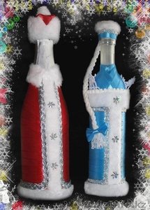Декоративное оформление бутылок к праздникам. #1011877