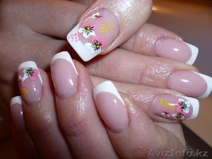 маникюр наращивание гелем покрытие гель лаком #1001373