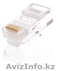 Коннектор  NETLAN RJ45/8P8C,  Кат.5e,  с покрытием 3 мкд,  универсальные,  неэкран. #1016169