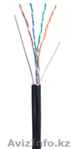 Кабель NETLAN U/UTP 4 пары,  Кат.5е,  внешний с тросом,  PE -40C,  одножильный,  100М #1016113