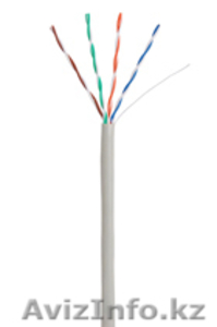 Кабель NETLAN U/UTP 4 пары,  Кат.5e,  внутренний,  PVC,  одножильный,  100МГц,  серый #1016122