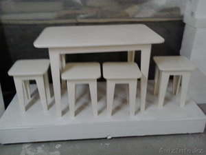 Новый комплект стол табуретки из дерева #1027801
