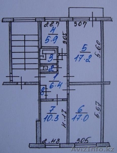 3 комнатная квартира пр.Абая 20 #1052447