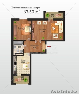 Шикарная квартира в ЖК Бейбарыс. #1043915