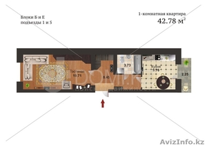 Продам однокомнатную квартиру в ЖК Академия 42.78 кв.м. #1076440