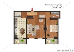 Продам двухкомнатную квартиру в ЖК Тулпар Элит 104 кв.м. #1076611