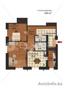 Новая двухкомнатная квартира в ЖК Арман де люкс 100кв.м.  #1068072