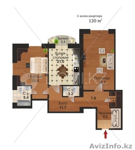 Продам новую двухкомнатную квартиру в ЖК Арман Де Люкс 120 кв.м.  #1076403