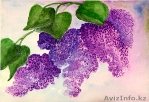 Продам картину *Ветка сиреневой Сирени* Акварель. #1095985