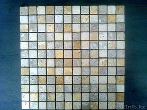 Мозаика антик из бежевого травертина  #1141123