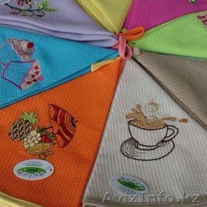 Кухонные полотенца. Вафельные,  льняные полотенца #1188436