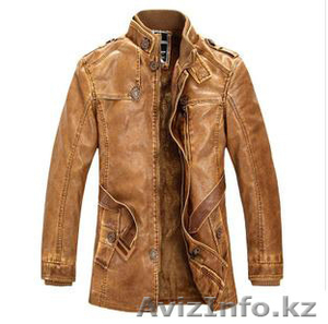 кожаная  зимняя куртка #1202107