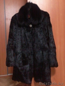 Шуба б/у черного цвета (коза). #1200837