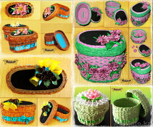 Корзинки,  шкатулки,  ободки,  заколки,  панно,  топиарии,  вазочки и др. #1221600