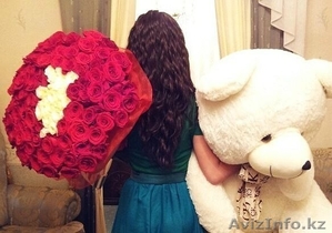 Продажа плюшевых мишек и цветов! Доставка по Алматы бесплатно! #1215317