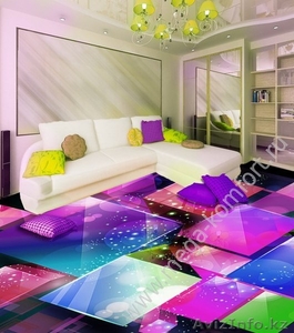 Наливной пол с 3D рисунками и натяжные потолки #1242144