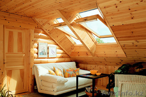 Отделка мансарды деревом #1235329