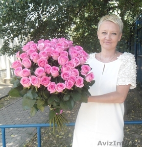 Букет из 51 розовой розы 70 см #1275119