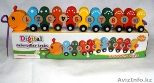 Деревянная шнуровка гусеничка с цифрами код 46254 #1291418