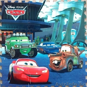 Безопасный комфортный детский коврик-пазл двухсторонний 46145 #1291276