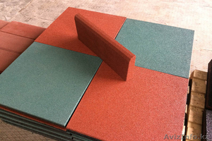 резиновая травмобезопасная плитка ECOVER толщиной от 10 до 40 мм #1294863