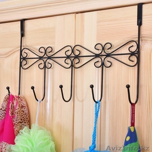 Вешалка металлическая для двери тонкая 46233 #1291413