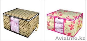 Органайзер для хранения одеял и подушек горошек и листик 41106 #1293179